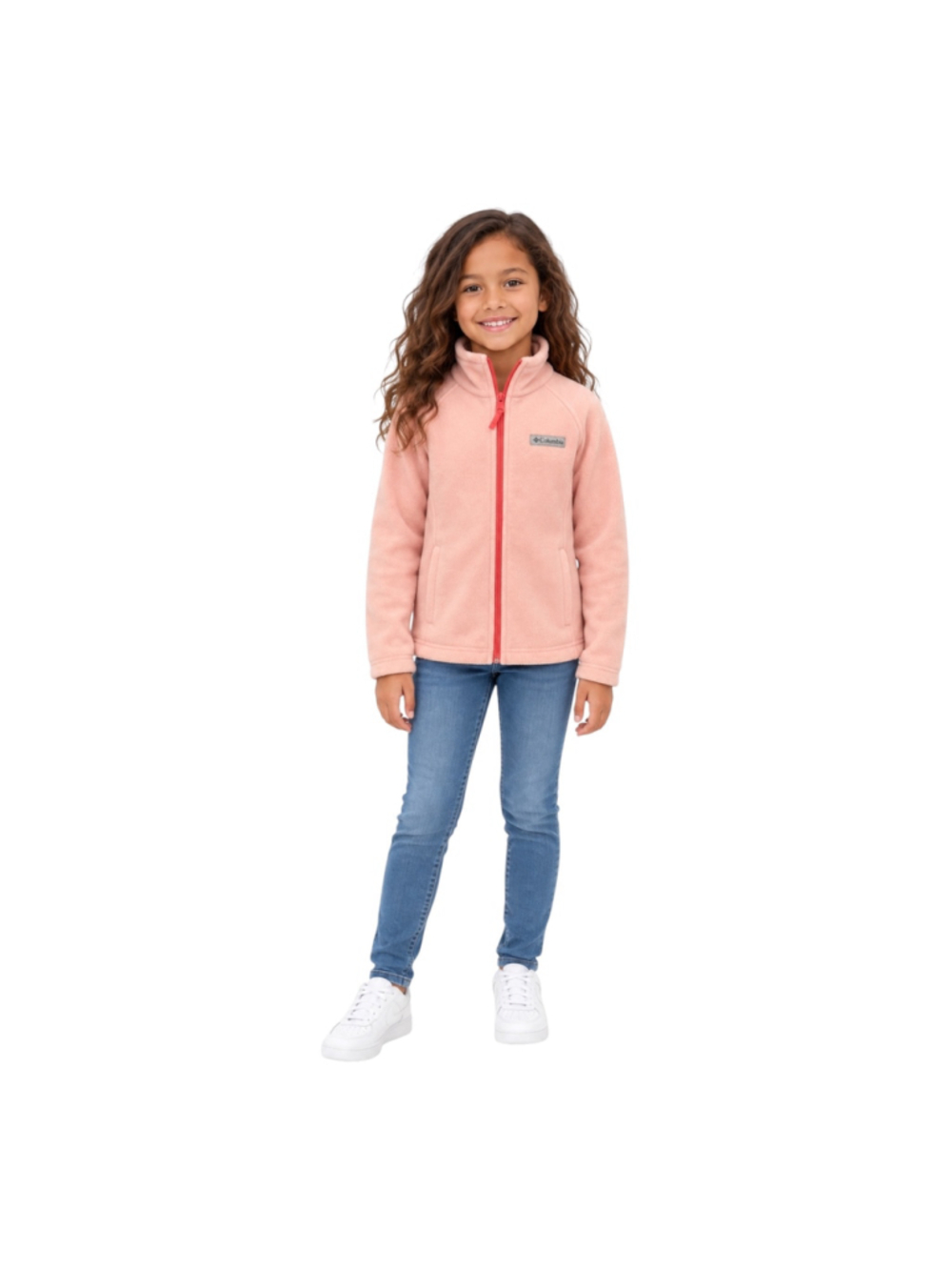 Columbia Girls Pink Full Zip Fleece Jacket Size Small 7/8